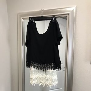 Cute short sleeve top with lace cami